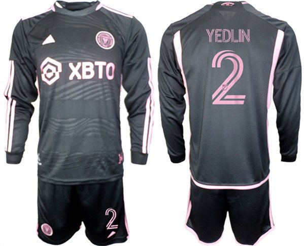 Inter Miami CF #2 Yedlyn 2023-24 Black Away Soccer Jersey Suit
