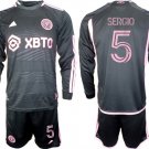 Inter Miami CF #5 Sergio 2023-24 Black Away Soccer Jersey Suit