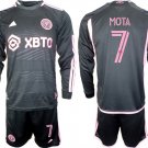 Inter Miami CF #7 Mota 2023-24 Black Away Soccer Jersey Suit