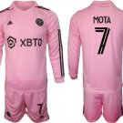 Inter Miami CF #7 Mota 2023-24 Pink Home Soccer Jersey Suit