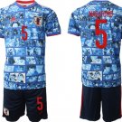 Japan #5 Nagatomo Blue Home Soccer Jersey Suit