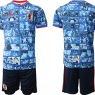 Japan Blank Blue Home Soccer Jersey Suit