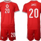 Wales #20 James Red Home Soccer Jersey Suit