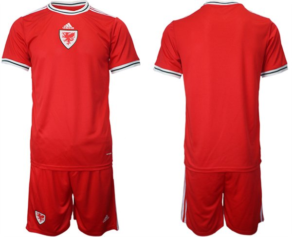 Wales Blank Red Home Soccer Jersey Suit