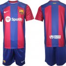 Men’s Barcelona Custom 2023 24 Blue Red Home Soccer Jersey Suit