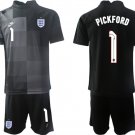 Men’s England #1 Pickford Black Goalkeeper Soccer Jersey Suit