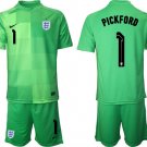 Men’s England #1 Pickford Green Goalkeeper Soccer Jersey Suit
