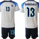 Men’s England #13 Ramsdale White Home Soccer Jersey Suit