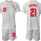 Men’s England #21 Chilwell White Home Soccer Jersey Suit 1