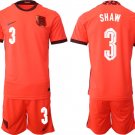 Men’s England #3 Shaw Orange Away Soccer Jersey Suit
