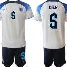 Men’s England #5 Dier White Home Soccer Jersey Suit