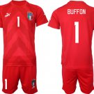 Men’s Italy #1 Buffon Red Goalkeeper Soccer Jersey Suit 1