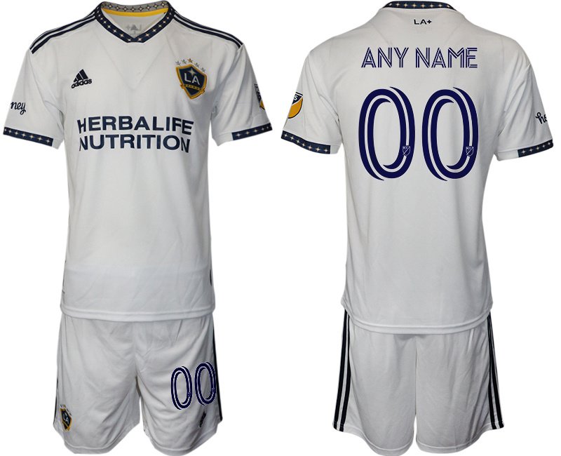 Men&acirc;��s LA Galaxy Custom White Home Soccer Jersey Suit
