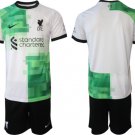 Men’s Liverpool Custom 2023 24 White Green Away Soccer Jersey Suit