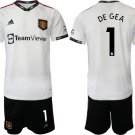 Men’s Manchester United #1 Degea White Away Soccer Jersey Suit