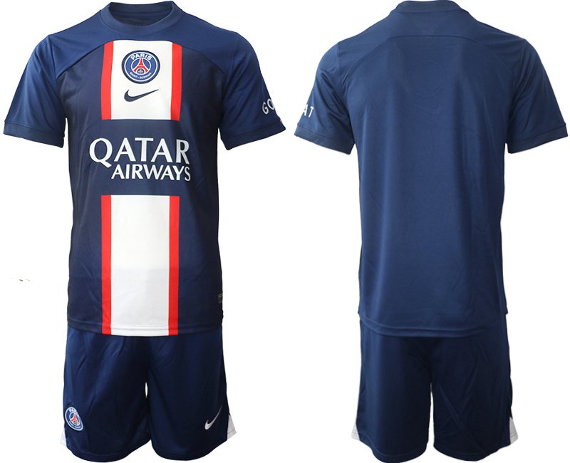 Men&acirc;��s Paris Saint-Germain Blank 2023 Navy Home Soccer Jersey Suit