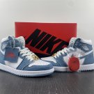 Air Jordan 1 High OG “Denim” WhiteWorn Blue-Metallic Gold