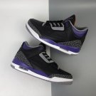 Air Jordan 3 BlackCement Grey-White-Court Purple