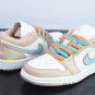 Jordan 1 Low Beige With Blue & Orange Swoosh