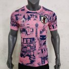 Men's Japanese fashion version navy blue pink football jersey 24-25