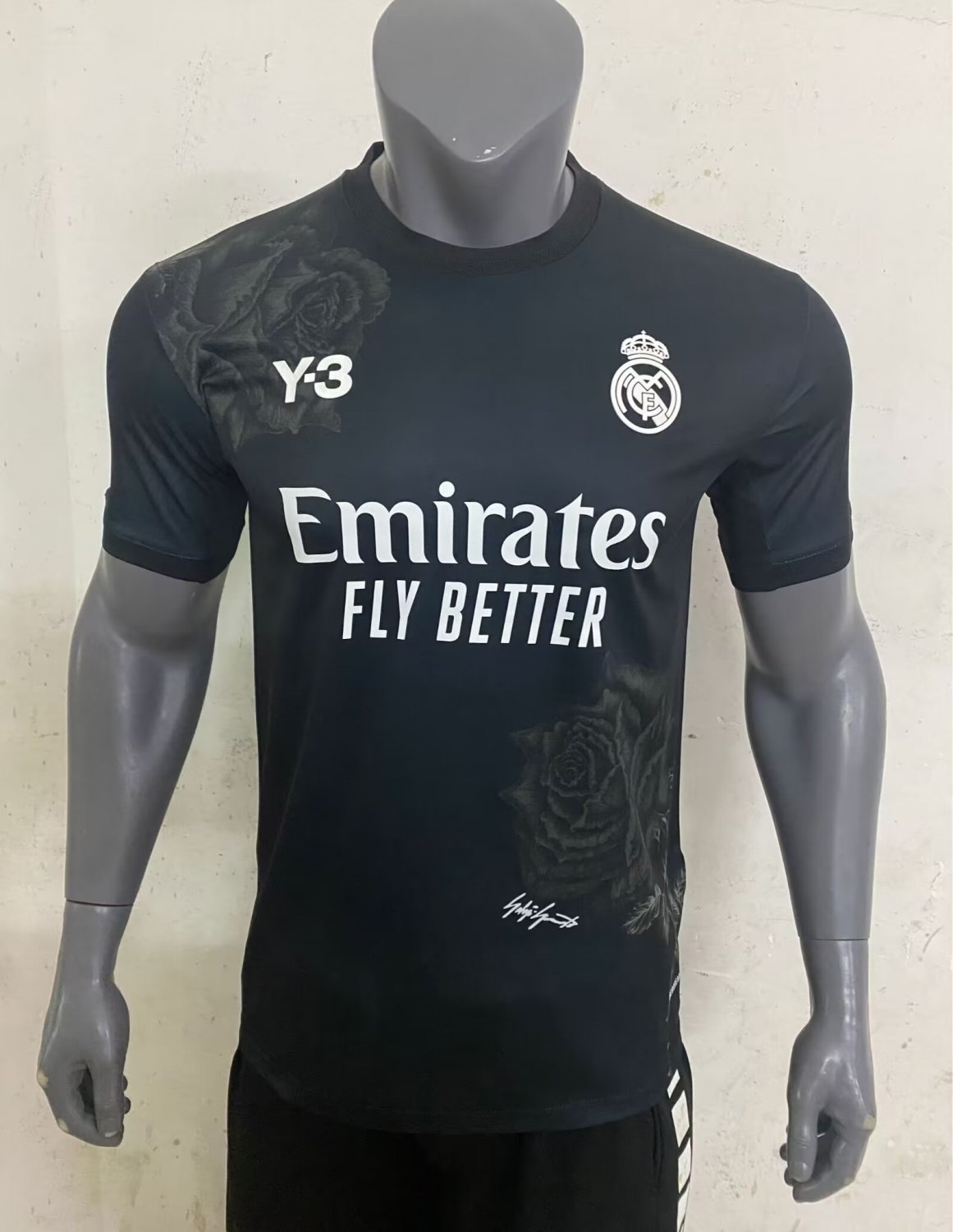 Men's Real Madrid Y3 black football jersey 24-25