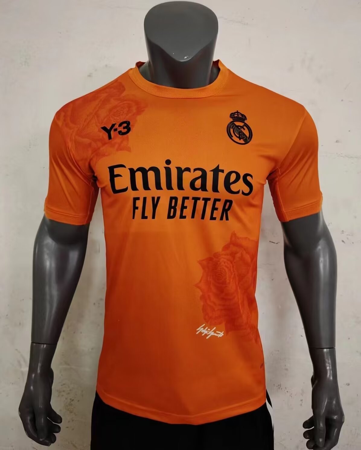 Men's Real Madrid Y3 orange football jersey 24-25