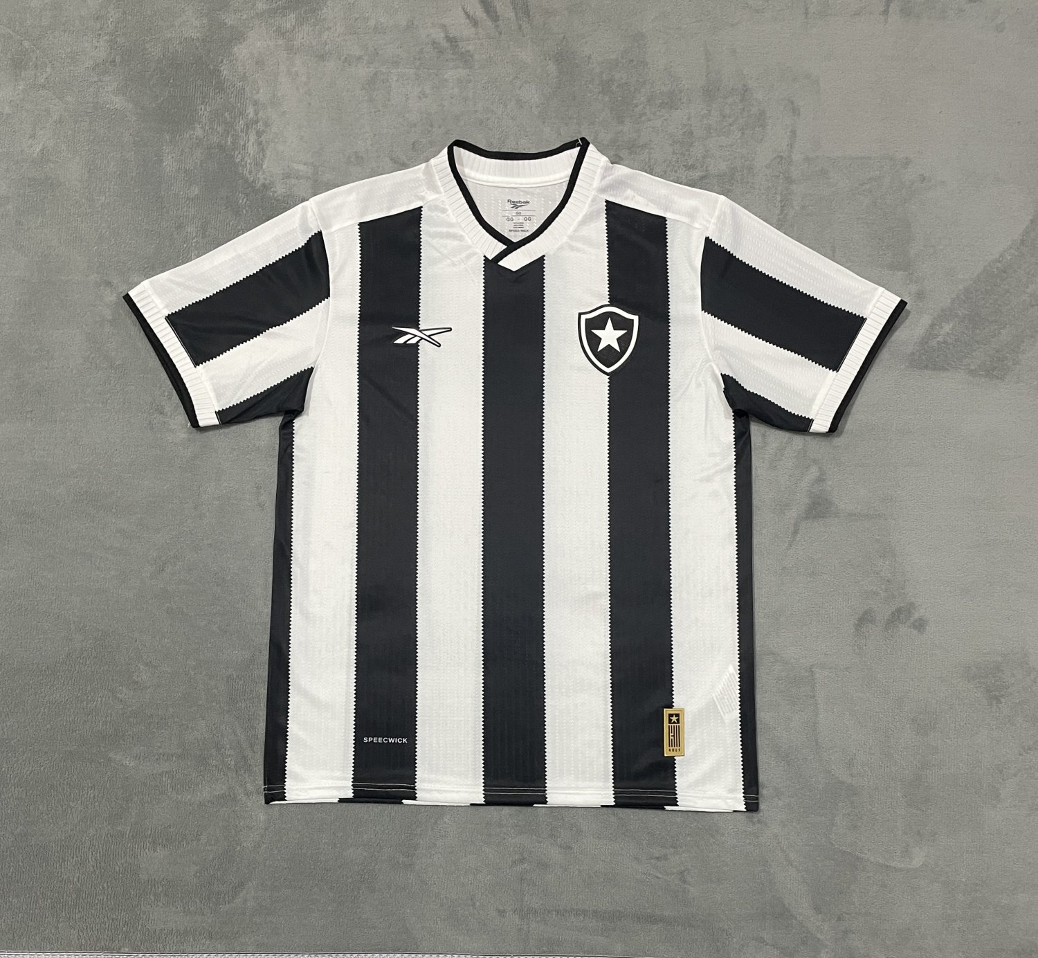 Men's Botafogo home Black White football jersey 24-25