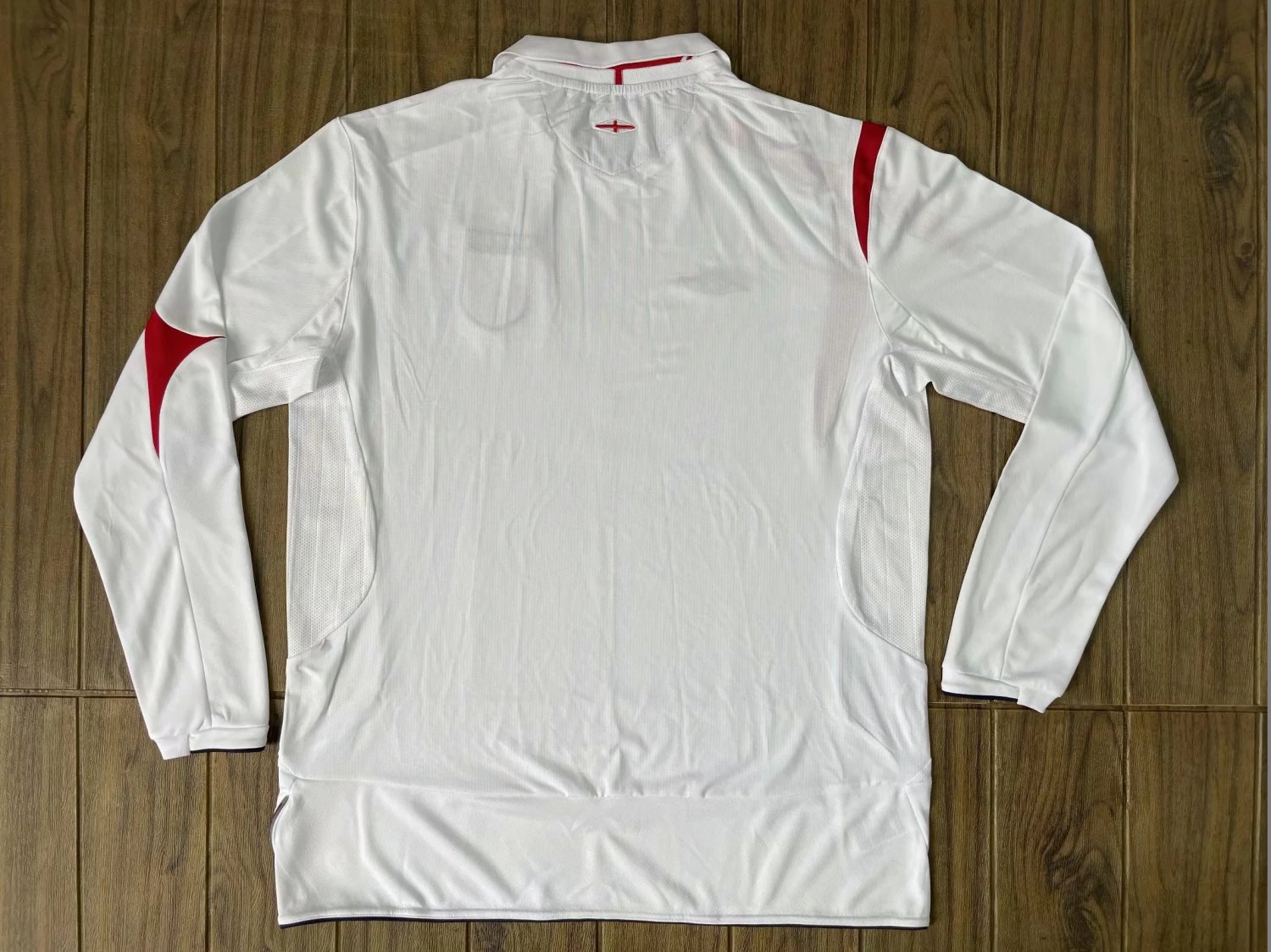 Retro 06 England white long sleeves soccer jersey