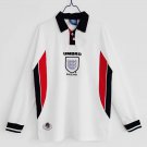 Retro 1998 England white long sleeves soccer jersey