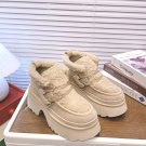 Women's thick soled slope and mermaid lace up boots sand 35-40