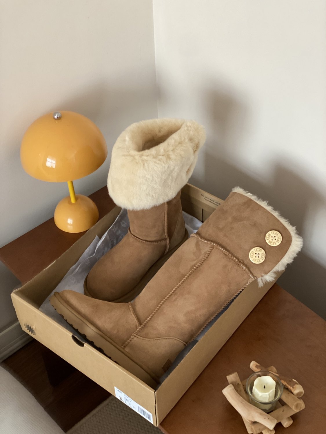 Women's UGG button knee high boots Chestnut 35-40