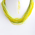 Stacked Bead Necklace - Lime NEW