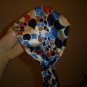 Blue/Orange Polka Dot Headband
