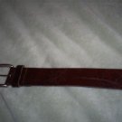 Flower engraved leather belt