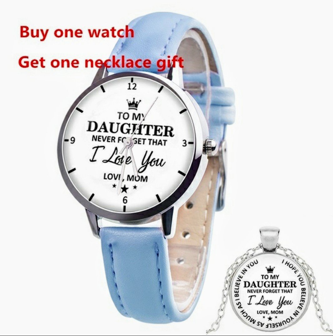 Blue Watch & Necklace Set 19 1/2"