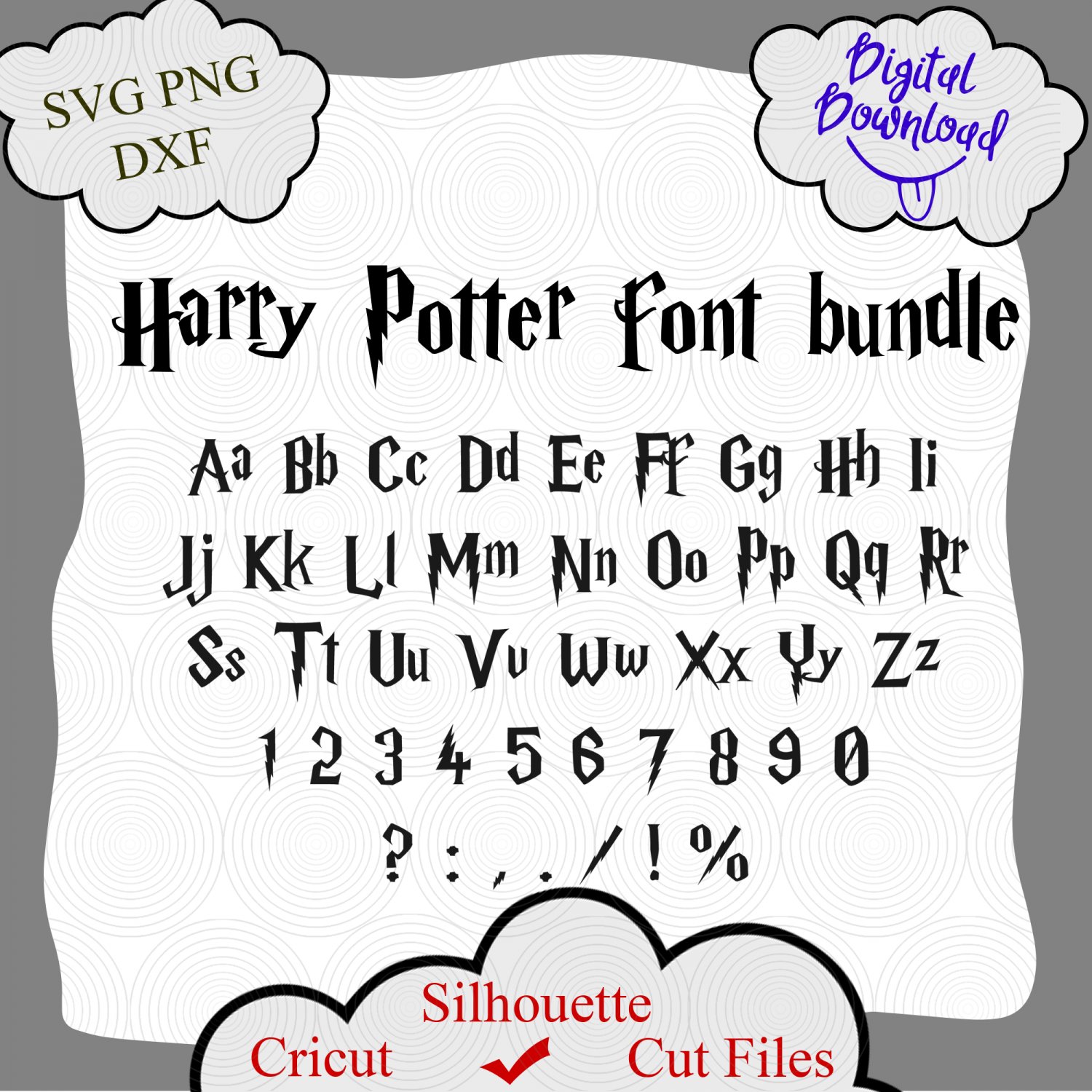 Download Harry Potter Font SVG, Harry Potter Font bundle, Harry ...