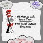 Cat in the hat mask svg, Cat in hat svg, face mask svg, Inspired Cutting Files, funny mask logo