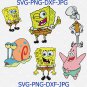 Spongebob SVG, Spongebob Clipart, svg files for Silhouette Cameo or Cricut, patrick star svg
