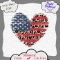4th of July svg, American Flag svg, American Flag Heart svg, Leopard Print, Heart Flag Distressed