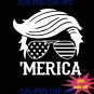 Trump Merica,Trump 2020, Trump Hair Style Sunglasses, American Flag Design