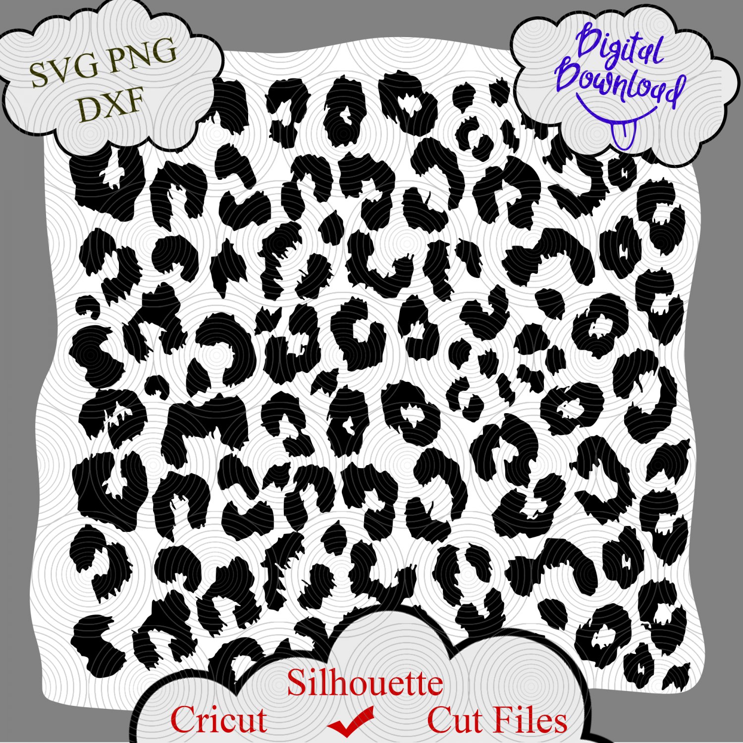 Fuzzy Leopard Print Svg, Leopard svg, Leopard for cricut, Cricut Cut Files, Beartrendz Svg