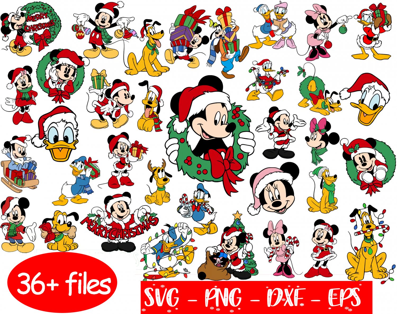 Disney Christmas SVG Bundle, Mickey Christmas, Minnie Christmas, Mickey Ornament svg