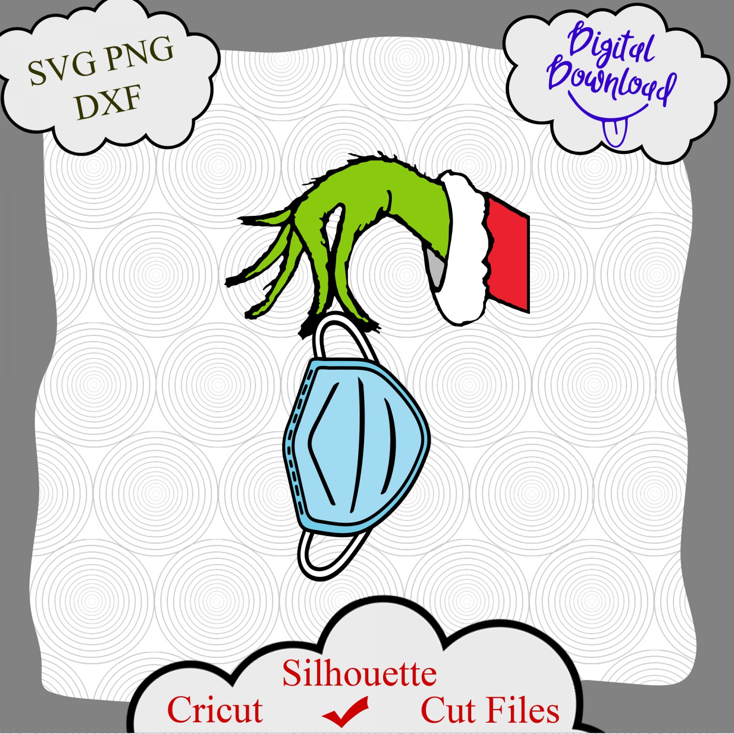 Grinch Hand Mask svg, Grinch svg, Christmas svg, grinch ornament, 2020 stink stank stunk svg