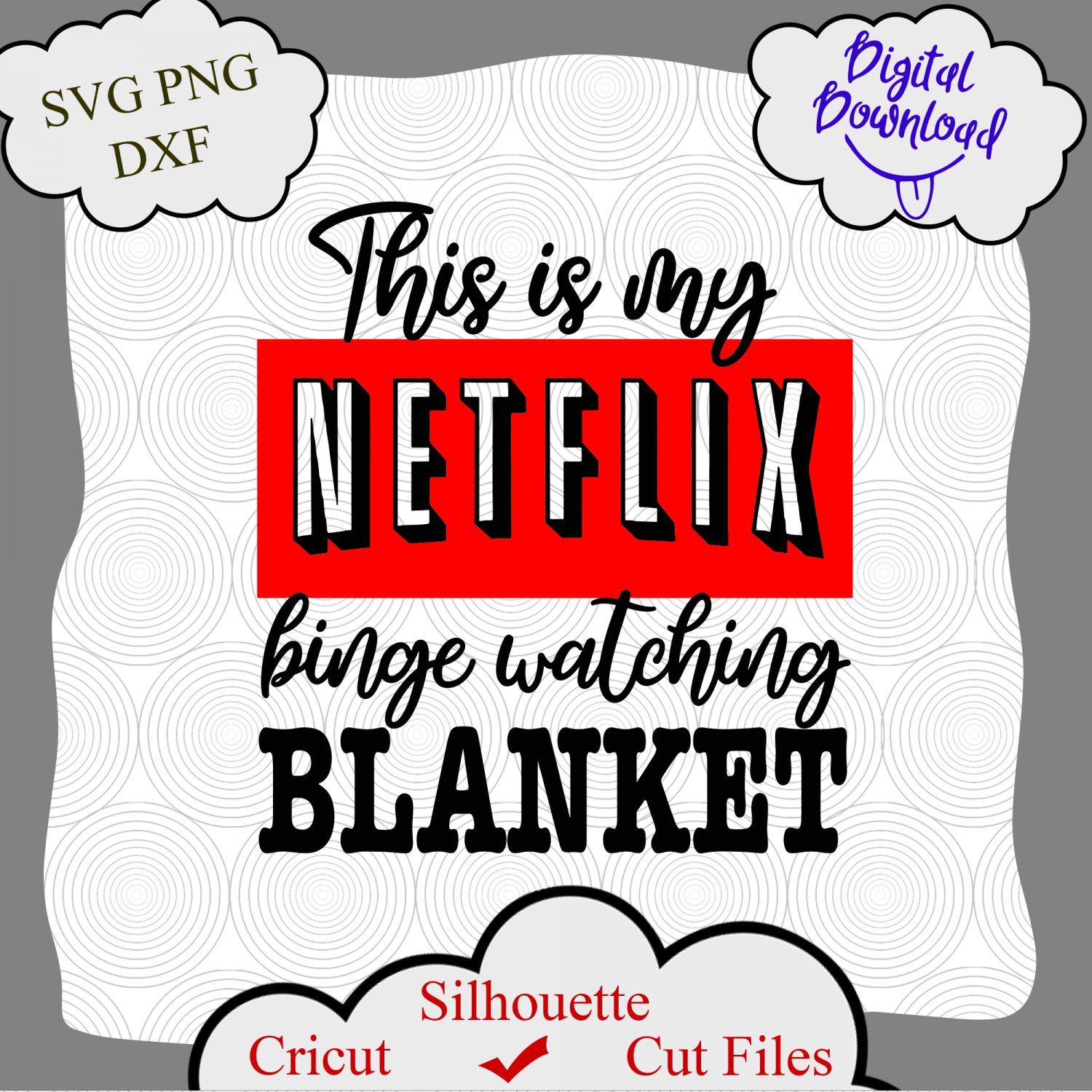 This is my Netflix Binge Watching Blanket svg file, Christmas Quote Svg ...