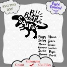 Big Brother Saurus Svg, T-Rex Dinosaur Svg, Dino Boy Clipart, T Rex Shirt Design Cut Files