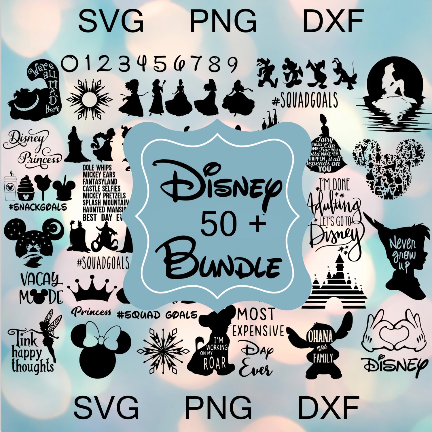 DISNEY SVG Bundle, Mickey SVG, Minnie svg, Disney svg, Disney shirt svg Files for Silhouette
