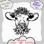 Cow Svg,Cow With Flower Crown Svg,Cow Flower Svg,Cow Floral Svg Cricut,Silhouette