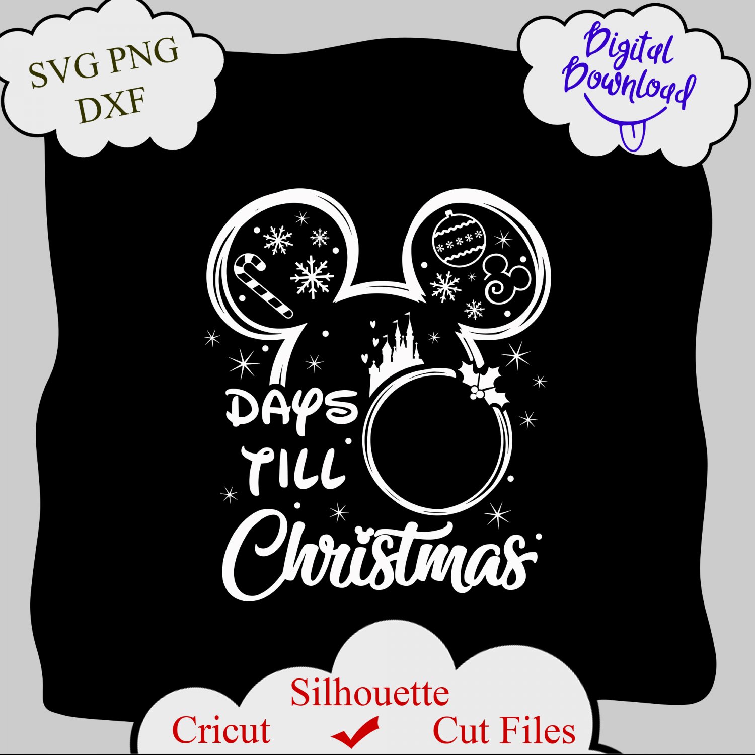 Christmas Countdown Svg for cricut, Days till Christmas print for kids room, Advent calendar