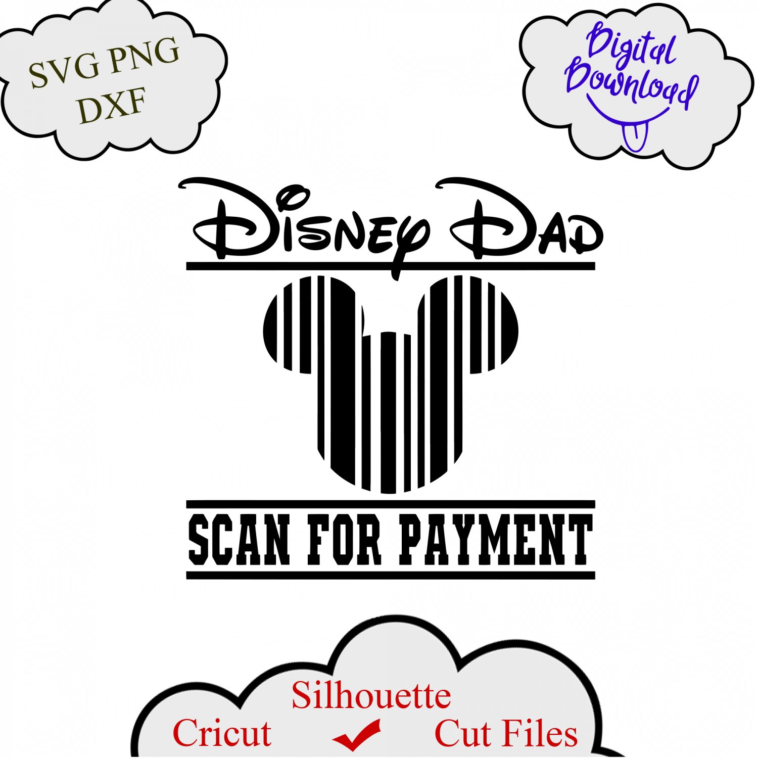 Dad svg, Just Here to Pay for Everything svg, inspired by Disne svg, Mickey Head Commercial
