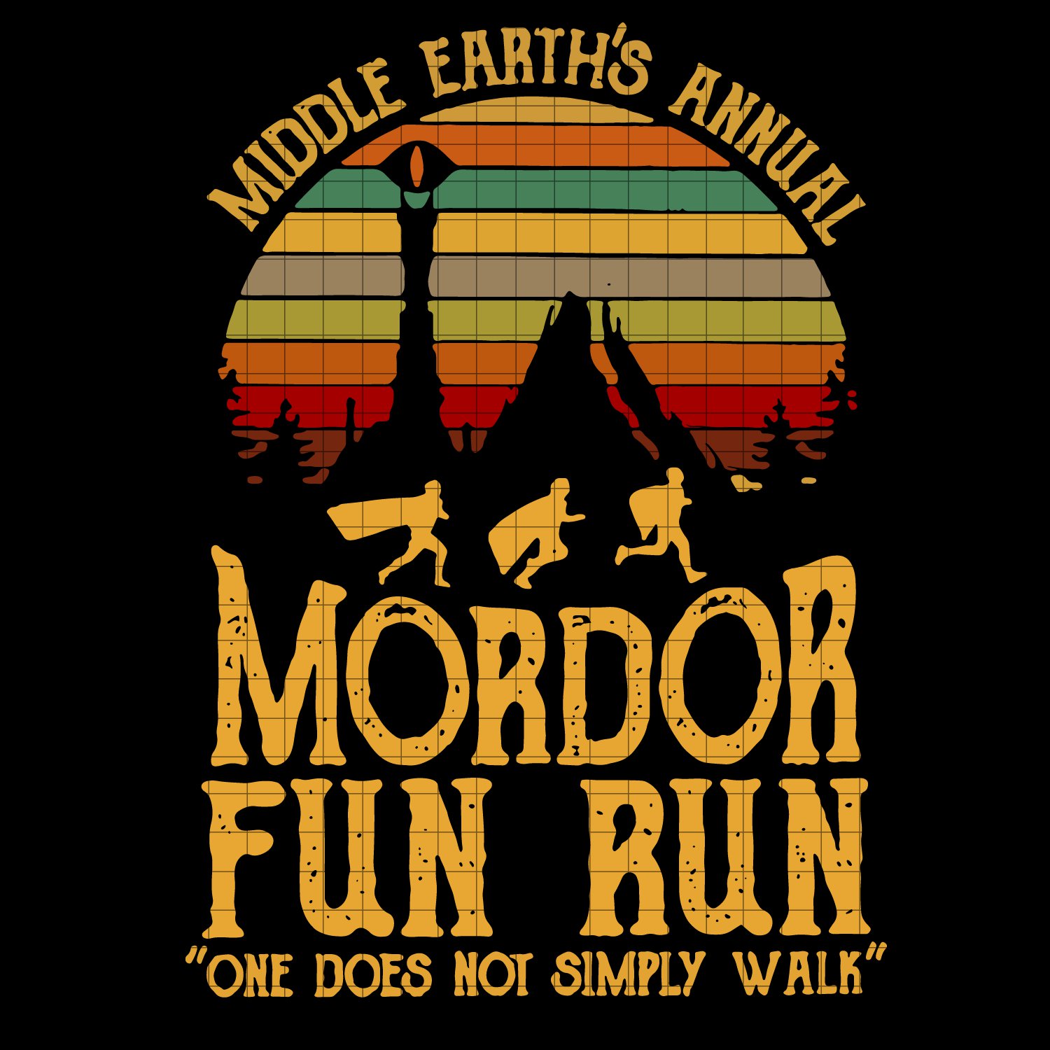 Middle earth&acirc;��s annual mordor fun run one does not simply walk svg file cricut png